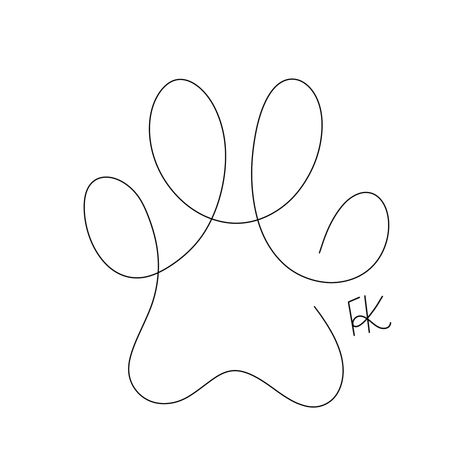 Fineline Dog Paw Tattoo, Single Line Paw Print Tattoo, Line Work Paw Print Tattoo, One Line Paw Print, Dog Paw Fine Line Tattoo, Fine Line Tattoo Paw Print, Paw Print Fine Line Tattoo, Dog Tail Tattoo, Fine Line Dog Paw Print Tattoo