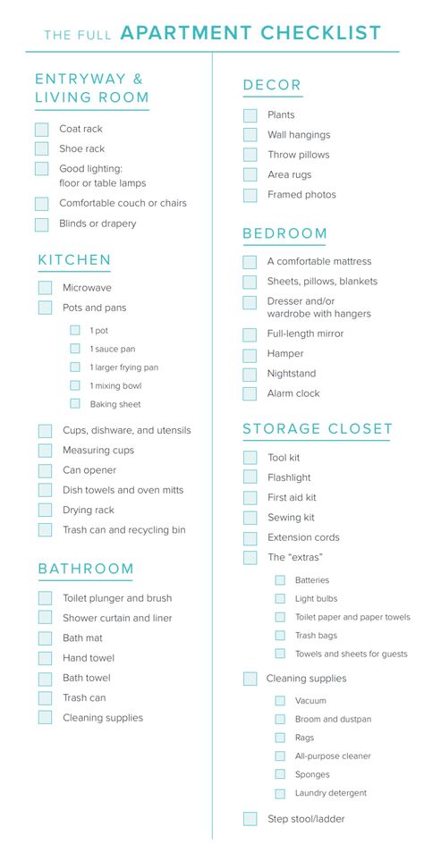 Furniture Checklist, New Apartment Checklist, First Apartment Tips, House Checklist, New Home Essentials, First Apartment Essentials, New Home Checklist, First Apartment Checklist, Apartment Needs