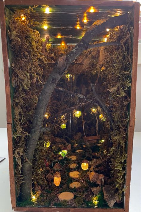 Fairy Garden Book Nook, Enchanted Forest Book Nook, Enchanted Forest Diorama, Booknook Forest, Forest Book Nook, Book Diorama, Shoe Box Diorama, Enchanted Fairy Forest, Fairy Garden Books