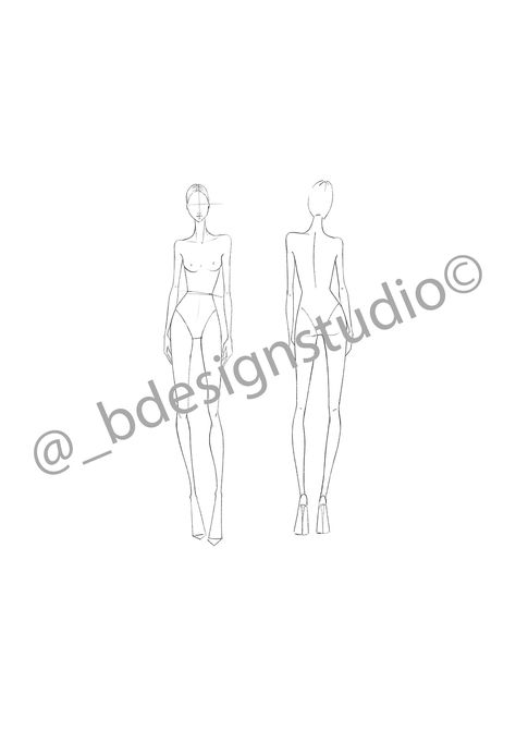 Croquis, Fashion Illustration Back, Croqui Template, Back Pose, Fashion Template, Rendering Techniques, Fashion Designer Studio, Mens Fashion Illustration, Cloth Design