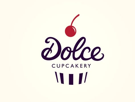 I'm a big fan of this cup-cake logo - simple and elegant #cupcakelogo #bakerylogo #cherrylogo Logo Cake Design, Cherry Logo, Cupcake Logo, Clean Logo, Cake Logo Design, Logo Creator, Logo Luxury, Cake Logo, Design Logos