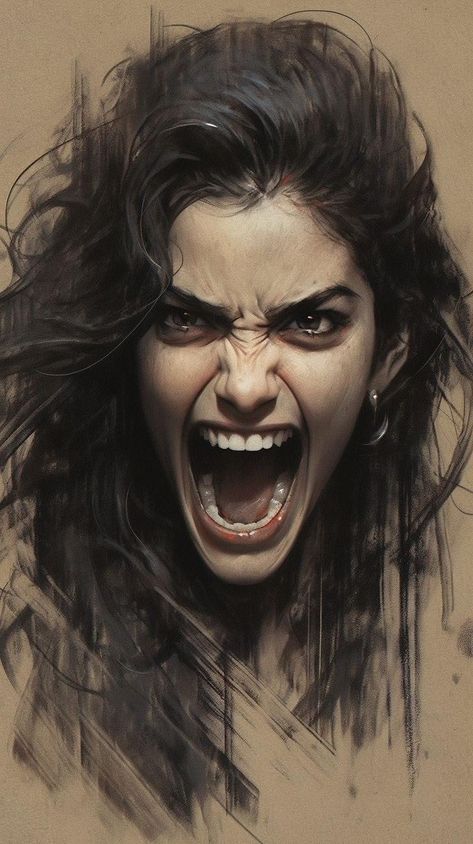 Rage Art, Mujeres Tattoo, Tattoo Portrait, Rage Faces, Expressions Photography, Portrait Drawings, Body Art Photography, Face Drawing Reference, Portraiture Drawing