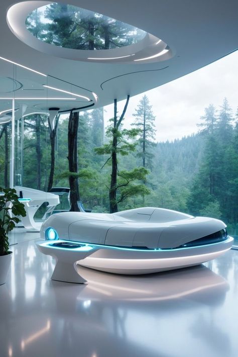 Elevate your living experience with innovative furniture and panoramic forest scenes. Welcome to the future! 😍🛌 #FuturisticLiving #HomeTour #NatureIntegration Futuristic Living Room, Luxury Furniture Sofa, Futuristic Home, Innovative Furniture, Futuristic Furniture, Welcome To The Future, Futuristic Interior, House Inside, Space Architecture