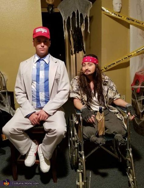 Forrest Gump and Lieutenant Dan - 2018 Halloween Costume Contest Lieutenant Dan Costume, Step Brothers Halloween Costume, Forest Gump Family Costume, Luitenant Dan Forrest Gump Costume, Forrest Gump And Lieutenant Dan Costume, Forrest Gump Family Costume, Forrest Gump Group Costume, Forrest Gump Halloween Costume, Forrest Gump And Lieutenant Dan