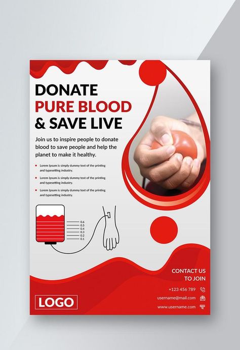 Blood Donation Poster, Donation Flyer, Public Service Advertising, Blood Donation Posters, Blood Donation Day, Social Event, Money Sign, Blood Donation, Amazing Art Painting