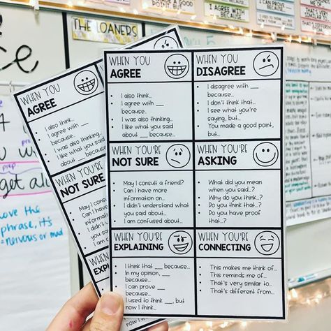 Elizabeth Ingram (@lonestarclassroom) • Accountable Talk Stems Accountable Talk Stems, Education Posters, Accountable Talk, Preschool Prep, Math Talk, 4th Grade Reading, Instructional Coaching, Cooperative Learning, Beginning Of The School Year