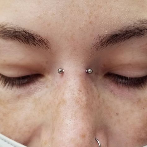 Nose Bridge Piercing, Nose Peircing, Pretty Poison, Bridge Piercing, Face Piercings, Cool Piercings, Facial Piercings, Cute Piercings, Body Modifications