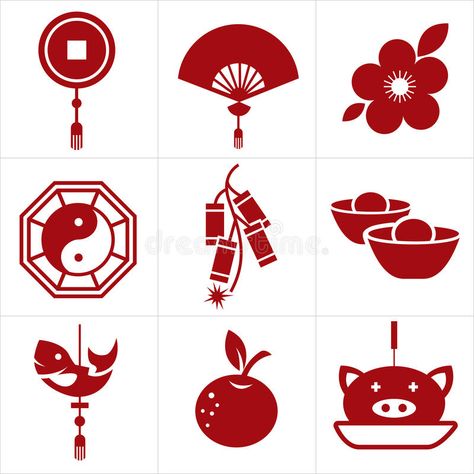 Chinese new year icon. For web or print , #Ad, #year, #Chinese, #icon, #print, #web #ad Hibiscus Clip Art, Chinese Vector, Chinese Icon, New Year Logo, Koi Art, Free Website Templates, Year Of The Pig, Print Illustration, Graphic Design Trends