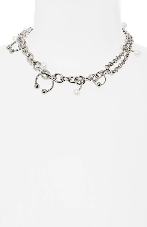 Justine Clenquet Holly Multichain Necklace | Nordstrom Handmade Chain Jewelry, Chain Tutorial, Justine Clenquet, Hardware Jewelry, Edgy Accessories, Edgy Jewelry, Character Board, Alternative Jewelry, Chain Top