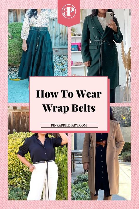 Pink April Diary - How to Style Wrap Belts Effortlessly Wrap Belts, Chunky Coat, Leather Wrap Belt, Coat Belt, Outfits Dresses, Wearing All Black, Effortlessly Chic Outfits, Wrap Belt, Best Style