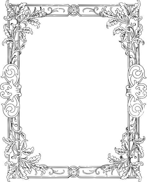 Vector Flourish, Art Border, Frame Drawing, Border Vector, Vintage Borders, Borders And Frames, Clip Art Borders, Ornate Frame, Digital Collage Sheets