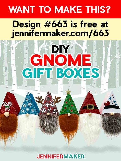 Easy Bearded Gnome Gift Boxes for Tiny Trinkets & Treats! Gnome Gift Box, Homemade Gift Boxes, Tiny Trinkets, Holiday Place Cards, Craft Organization Diy, Paper Flower Wall Art, Diy Sharpie Mug, Door Mat Diy, Cricut Christmas Ideas