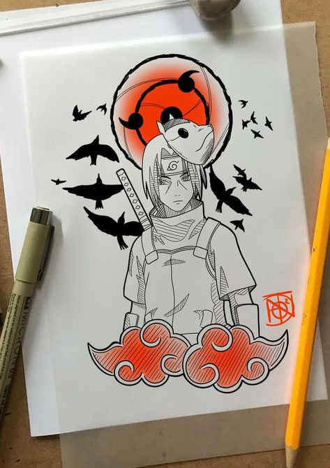 Naruto Painting, Naruto Sketch Drawing, Naruto Tattoo, Itachi Uchiha Art, Naruto Sketch, Best Anime Drawings, Anime Drawing Books, Naruto Drawings, Naruto Uzumaki Art