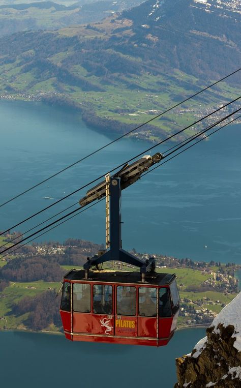 Mount Pilatus Cable Car - Switzerland Switzerland Adventure, Mount Pilatus, Switzerland Vacation, Lucerne Switzerland, Visit Switzerland, Grand Budapest, Ski Holidays, Cable Cars, Switzerland Travel