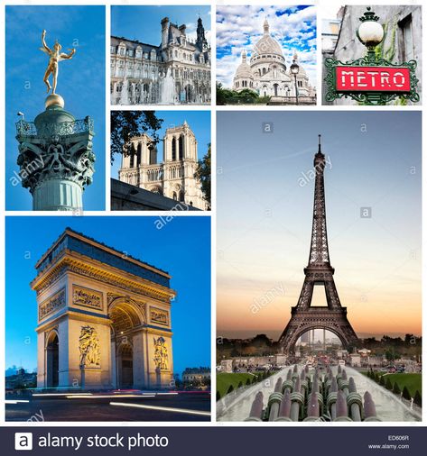 France Collage, Monument France, France Landmarks, Tropical Prints Pattern, Basic French, Paris Landmarks, Famous Monuments, Tropical Prints, Famous Places