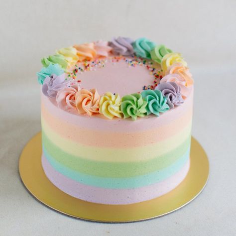 Pastel Rainbow Smash Cake, Pastel Rainbow Cake, Savory Cakes, Rainbow Birthday Cake, Pastel Cakes, Colorful Cakes, Drip Cakes, Rainbow Cake, Savoury Cake