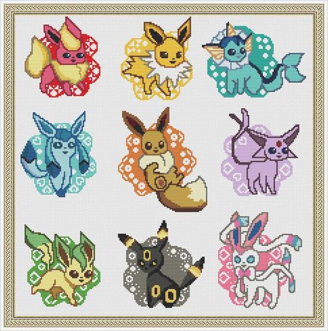 Pokemon Cross Stitch Patterns, Counted Cross Stitch Patterns Free, Primitive Cross Stitch Patterns, Pokemon Cross Stitch, Autumn Cross Stitch Patterns, Dragon Cross Stitch, Cross Stitch Tutorial, Small Cross Stitch, Completed Cross Stitch