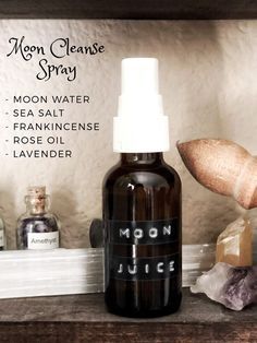 Moon water cleansing spray. Grounding and empowering Magick Oil, Moon Juice, Witch Board, Jar Spells, Cleansing Spray, Moon Water, New Moon Rituals, Grimoire Book, Essential Oil Blends Recipes