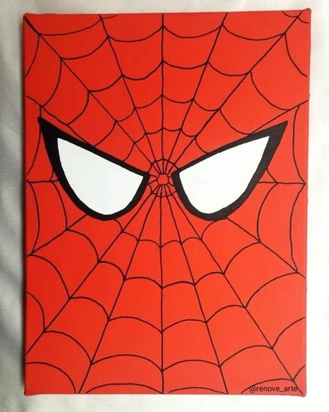 Spider Man Painting Ideas, Spider Man Canvas Painting, Spiderman Painting On Canvas, Spiderman Painting Easy, Spider Man Dibujo, Spiderman Canvas Art, Spider Man Painting, Spiderman Canvas, Mini Tela