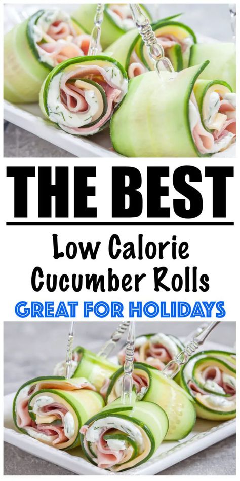 Cucumber Snacks, Party Nibbles, Cucumber Appetizers, Cucumber Rolls, Cucumber Recipes, Makanan Diet, Low Calorie Snacks, No Calorie Foods, Healthy Appetizers