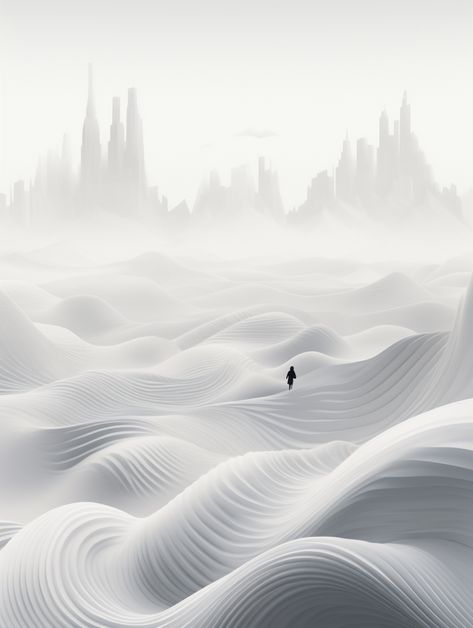 https://s.mj.run/Ha9ME_01LCA (hangzhou city),an artistic drawing with waves in the background, in the style of minimal retouching, chinese calligraphy influence, quirky visual storytelling, innovative page design, monochromatic white figures, 3d, topographic --ar 3:4 Future Minimalism, Futuristic Photography, Monochromatic Background, White Figures, Mixtape Cover, Ambient Occlusion, Visual Storytelling, 3d Background, Chinese Calligraphy