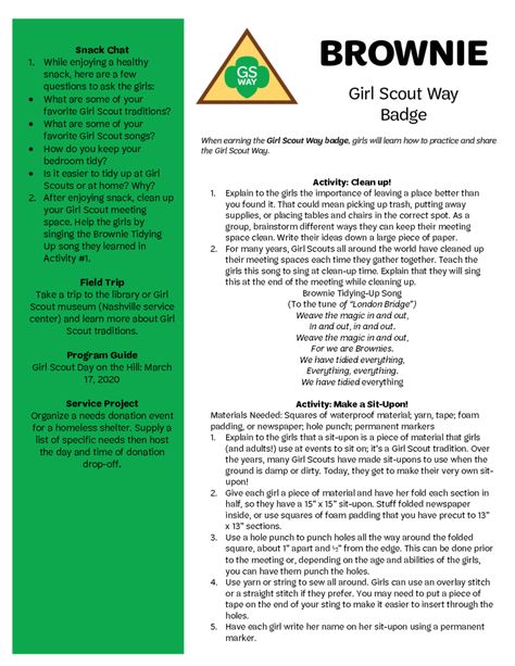 Badge Buddies - Daisy Promise Center and Brownie Girl Scout Way badge! - Girl Scouts of Middle TN Brownie Activities Ideas, Daisy And Brownie Badges That Go Together, Girl Scout Promise Activities, Girl Scout Way Badge Ideas Brownies, My Best Self Brownie Badge, Brownie Girl Scouts Badges, Brownie Girl Scouts Activities, Daisy Promise Center, Brownie Board