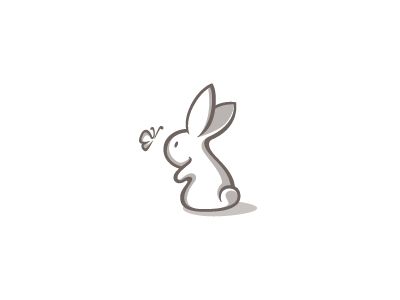 David Pulju - bunny on Dribble: Rabbit by Jelica Jeremić Rabbit Butterfly Tattoo, Bunny And Butterfly Tattoo, Tattoo Bunny Rabbit, Bunny Tattoo Cute, Rabbit Doodles, Rabbit And Butterfly, Rabbit Logo Design, Rabbit Doodle, Hase Tattoos