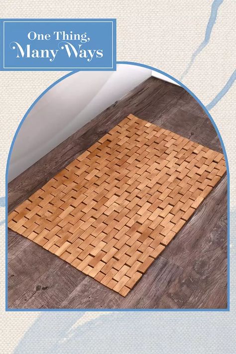 5 Genius Ideas for Repurposing a Bamboo Bath Mat Carrara Bathroom, Wood Bath Mats, Wooden Bathmat, Bamboo Bath Mat, Bamboo Bath Mats, Spa Tile, Tile Steps, Bamboo Mat, Eco Friendly Diy