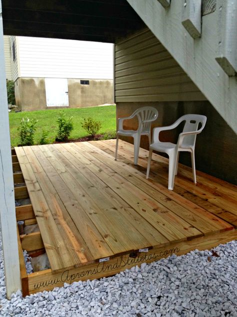 Diy Ground Level Deck, Deck Update, Ground Level Deck, Backyard Hammock, Apartment Patio, Backyard Pergola, Deck With Pergola, Patio Flooring, Ground Level