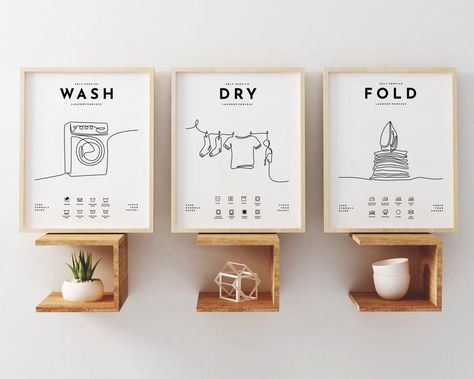 Laundry Room Poster, Laundry Room Wall Art, Laundry Wall Art, Single Line Art, Laundry Room Art, Laundry Symbols, Line Art Minimalist, Wash And Fold, Room Wall Painting