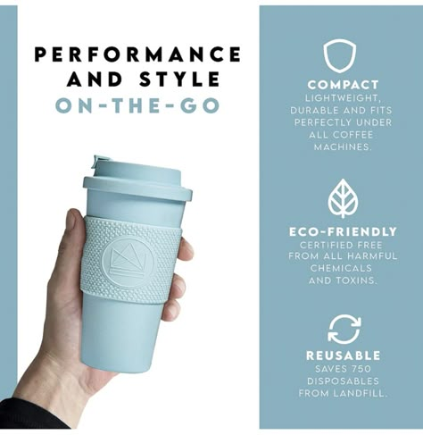 Eco Coffee Cup, Unique Cups, Hydro Flask Bottle, Coffee Cup With Lid, Blue Coffee Cups, Flask Bottle, Reusable Coffee Cup, Mug Tumbler, Silicone Cups