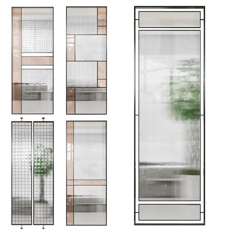 Set of 5 partitions Partition Screen, Glass Partition, Privacy Glass, Partition Design, 3ds Max Models, Bedroom Furniture Design, Architecture Plan, Glass Design, Door Design