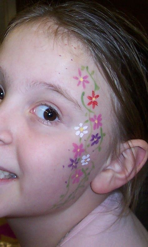 Flower Face Paint, Easy Face Painting, Easy Face Painting Designs, Face Painting Flowers, Festival Face Paint, Girl Face Painting, Festival Face, Flower Face, Face Painting Easy