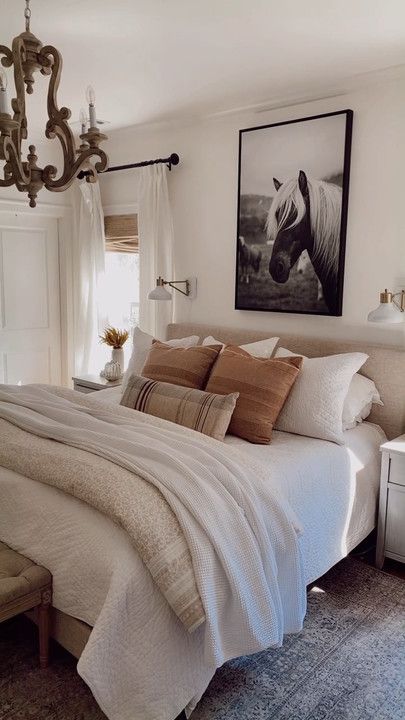 Bedding Western, Comfy Bedding, Personalized Bedroom, Relaxing Bedroom, Western Aesthetic, Neutral Bedroom, Redecorate Bedroom, Dreamy Bedrooms, Elegant Bedroom