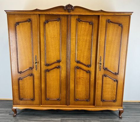 I just added a new item to eBay, Wardrobe French Vintage 4 door Armoire Retro LOT 3366! #eBay #eBaySeller 1940s Furniture, French Wardrobe, Antique Furniture For Sale, 3 Shelves, Wardrobe Armoire, Dressing Tables, Retro Furniture, Classic Decor, Century Furniture