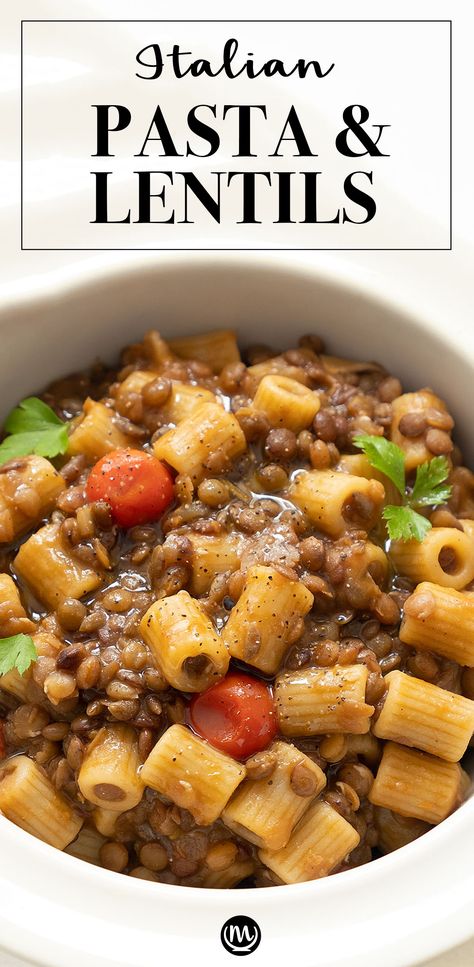 Pasta Lentils, Pasta With Lentils, Lentil Recipes Easy, Pasta Healthy, Nourishing Meals, Lentil Dishes, Lentil Pasta, Tasty Vegetarian Recipes, Lentil Recipes