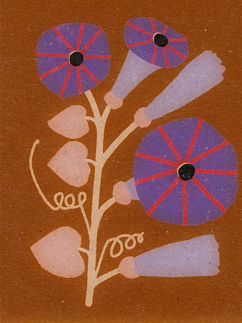 Folk Botanical Graphic Design, Shop Prints, Kunst Inspiration, Gift Inspo, Motif Vintage, Morning Glory, Embroidery Inspiration, Paper Weight, Pretty Art