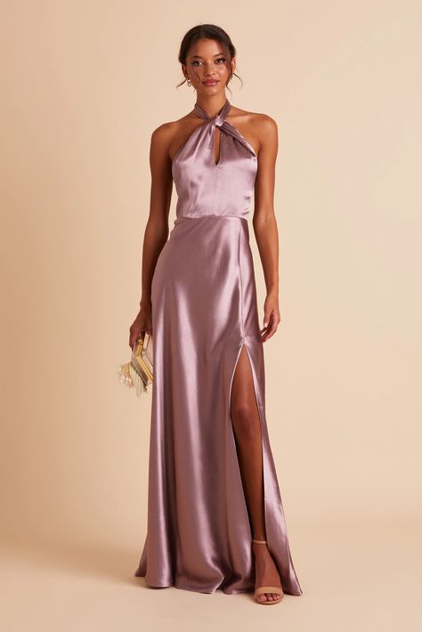 Purple Bridesmaid Dresses Under $100 | Birdy Grey Dark Mauve Bridesmaid Dress, Metallic Bridesmaid Dresses, Mauve Bridesmaid, Mauve Bridesmaid Dress, Monica Dress, Bridesmaid Dresses Under 100, Satin Gowns, Satin Bridesmaid Dress, Dark Mauve