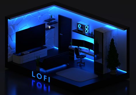 light blue game room 3D Blender Black And Blue Gaming Setup, Blue Game Room, Bedroom Cartoon, Jordan Logo Wallpaper, 3d Blender, Blue Game, Jordan Logo, Logo Wallpaper, Gaming Room Setup