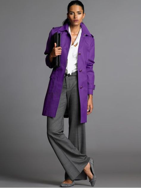 Purple Coat Outfit, Blazer Outfits For Women Casual, Purple Blazer Outfit, Coats Outfit, Thursday Outfit, Purple Trench Coat, Simple Winter Outfits, Winter Coat Outfits, Purple Things