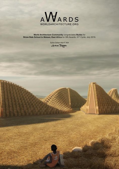 Straw Bale School in Malawi, East Africa Straw Architecture, Vernacular Interior, Kaira Looro, Award Poster, Architecture Community, Architecture Portfolio Layout, Dream Horse Barns, Desert House, Eco Resort