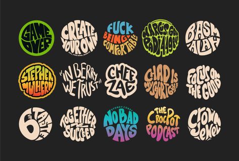 Circle Shirt Design, Sticker Logo Ideas, Typography For Tshirt, Font Tshirt Design, Tshirt Sticker Design, Tshirt Design Trends 2023, Typographic Logo Design Words, Circle Typography Design, Streetwear Tshirt Design Typography