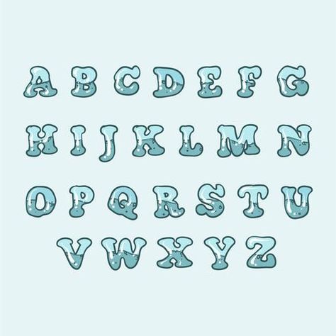 Water Fonts Alphabet, Ocean Fonts Alphabet, Sea Font Alphabet, Water Font Design, Summer Bubble Letters, Beach Fonts Alphabet, Manifesting Grades, Ocean Letters, Water Lettering