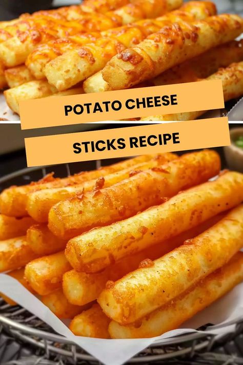 Cheese Curd Recipes, Potato Cheese Sticks Recipe, Quick Munchies Snacks Ideas, Diy Cheese Sticks, Salty Recipes Snacks, Potato Cheese Sticks, Potato Cheese Recipes, Cheese Snacks Recipes, November Food Ideas