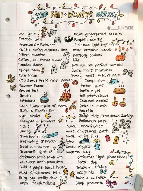 Hangout ideas Fall Bucket List Printable, Winter Date Ideas, Halloween Date, Herbst Bucket List, Fall Dates, Winter Bucket List, Couple Activities, Cute Date Ideas, Fall Bucket List