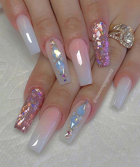 Encapsulated Nails, Aurora Nails, Cute Nail Designs, Without Makeup, Long Acrylic Nails, Nails Acrylic, Mani Pedi, Swag Nails, Coffin Nails