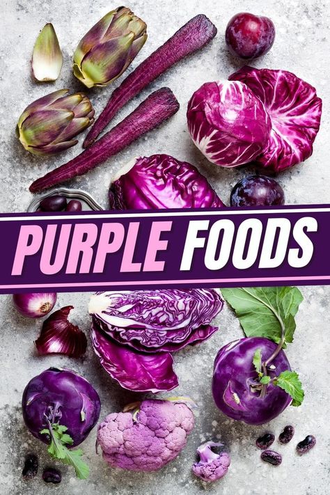 This list of purple foods will add extra nutrition to your diet. From eggplant to kale to potatoes, add some color to your plate with these beautiful foods. Essen, Purple Colored Food Recipes, Purple Colored Food, Purple Food Board, Purple Foods For Color Party, Purple Foods For Party, Purple Charcuterie Board, Purple Veggies, Purple Recipes