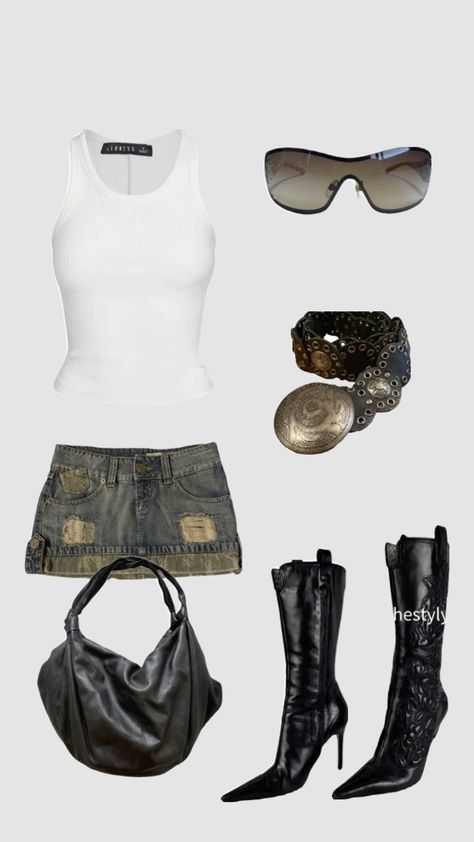 Cute party girl outfit #outfitinspiration Party Girl Outfit, Outfit Boots, Mini Skirt Outfit, Party Girl, 90s Grunge, Skirt Outfit, Make Your Day, Mini Skirt, Make Your