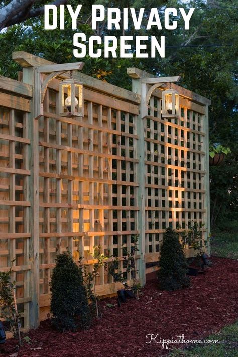 Diy Privacy Screen, Outdoor Privacy Screen, Diy Garden Patio, Diy Garden Trellis, Diy Backyard Patio, Garden Patio Decor, Privacy Landscaping, Backyard Privacy, Garden Screening