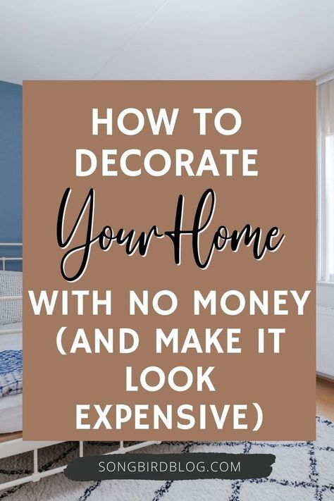 Figuring out how to decorate your house on a budget can be overwhelming, especially when you need affordable decorating ideas that can work for your style and home. This post will show you where to find inexpensive home decor that is easy and affordable. There are also tips for where to buy inexpensive decorations and for cheap DIY ideas for the home. Find a budget decorating guide at songbirdblog.com How To Decorate Small Spaces, Minimalist Glam, Diy Farmhouse Ideas, Classy Decor, Budget Decorating, Inexpensive Home Decor, Look Expensive, Inspire Me Home Decor, Easy Cheap